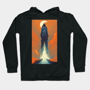 Moon Canyon Retro Vintage Sci Fi Design Hoodie